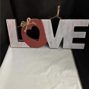 Rustic Love Sign with Heart Cutout